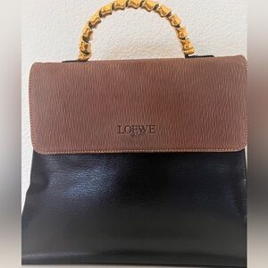 Loewe Brown & Black Leather Top Handle Satchel